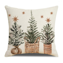 Vánoční povlak na polštář NORDIC GREEN 45x45 cm, béžový