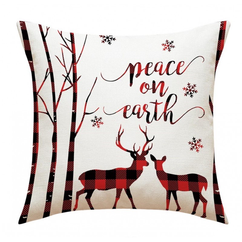 Vánoční povlak na polštář PEACE ON EARTH 45x45 cm, krémový