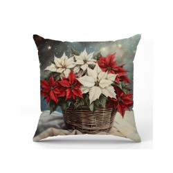 Vánoční povlak na polštář POINSETTIA MAGIC 45x45 cm, barevný