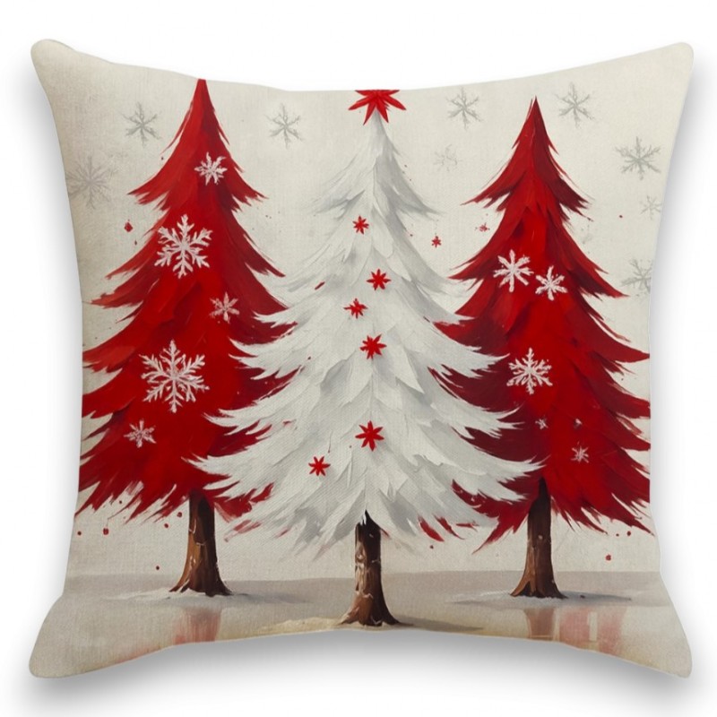 Vánoční povlak na polštář RED FOREST 45x45 cm, béžový