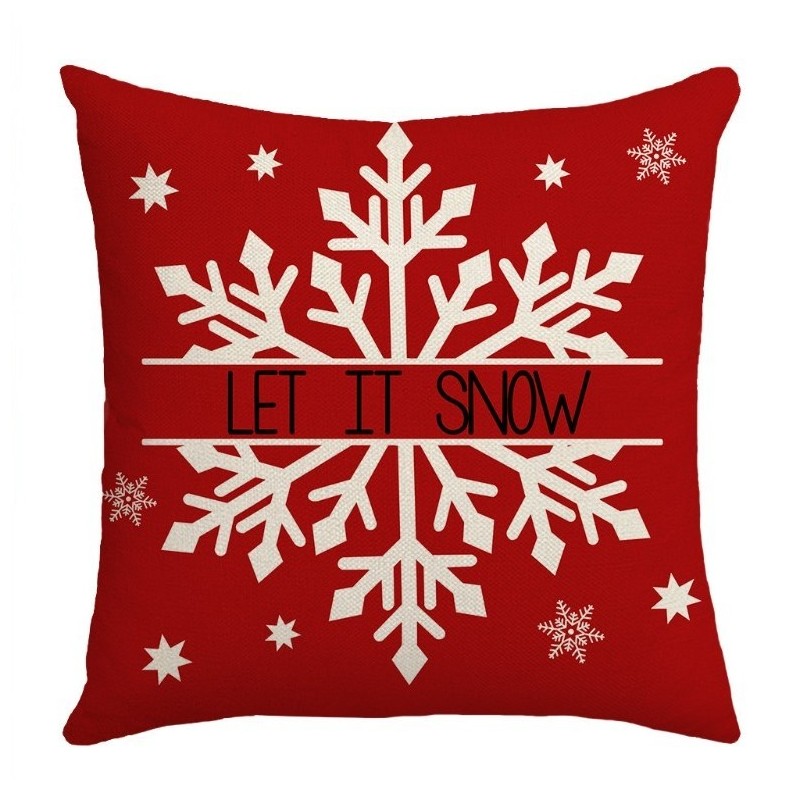 Vánoční povlak na polštář SNOWFLAKE 45x45 cm, červený