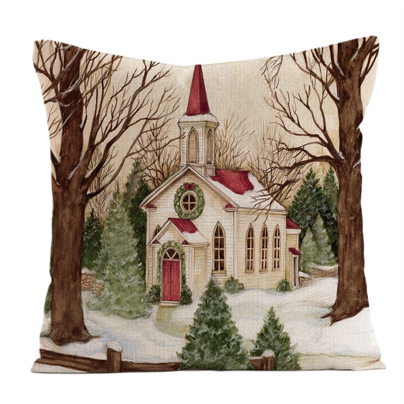 Vánoční povlak na polštář WINTER TIME 45x45 cm, barevný