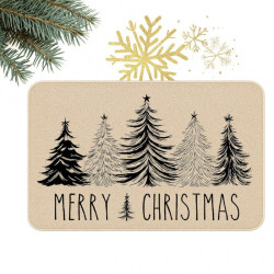 Vánoční rohožka BLACK FOREST 60x90 cm, béžová