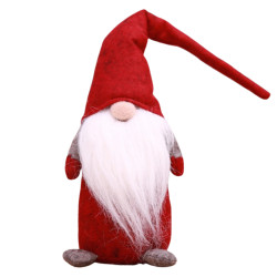 Vánoční skřítek HAPPY GNOME 44 cm, červený