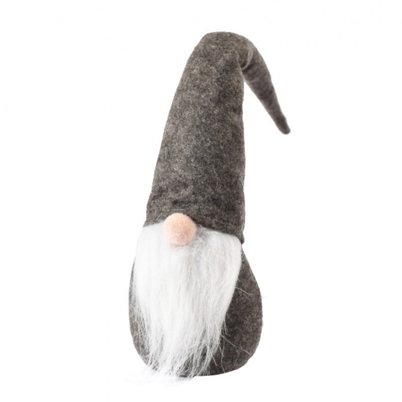 Vánoční skřítek WINTER GNOME 30 cm, šedý