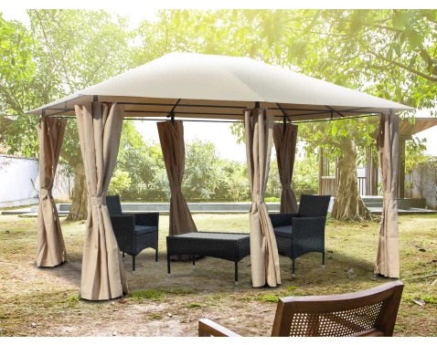 Velký zahradní altán Barbara 400x300 cm, béžový