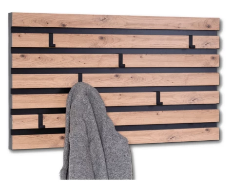 Věšák na zeď Tip, dub artisan/černý