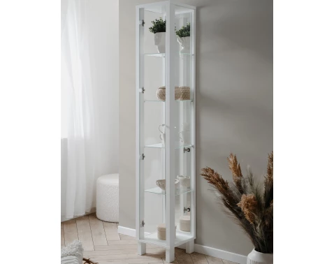 Vitrína se zrcadlem Elba, 33 cm, bílá