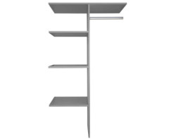 Vnitřní policový systém do šatní skříně šedý, šířka 87 cm/výška 160 cm