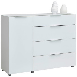 Voleo ŠIROKÁ KOMODA, vysoce lesklá bílá, 135/99/40 cm