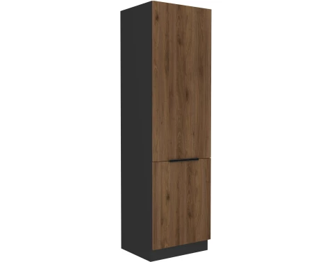 Vysoká kuchyňská skříň Monza, 60 cm, ořech/černá