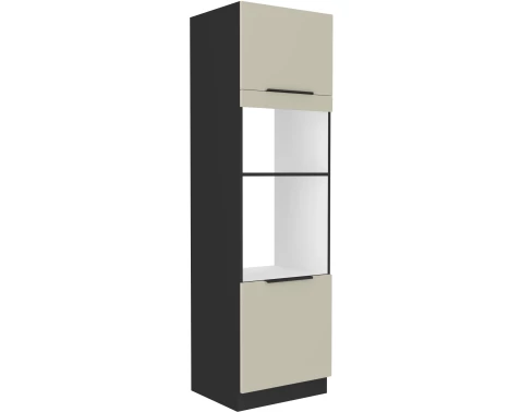 Vysoká skříň pro vestavnou a mikrovlnnou troubu Arona, 60 cm, kašmírová/černá