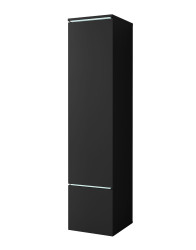 Vysoká skříňka do obývacího pokoje Vera černý grafit (VRBZ001+LED)