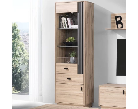 Vysoká vitrína Ancona, dub estana/antracit