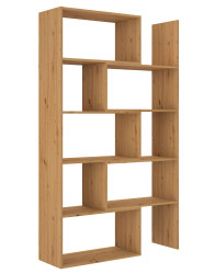 Vysoký otevřený regál na knihy Karol 02 Dub Artisan 188x110 cm