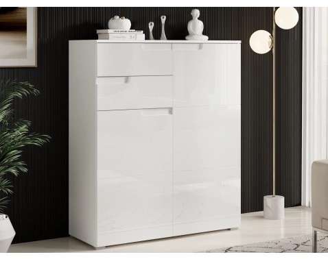 Vyšší skříňka Spice, lesklá bílá