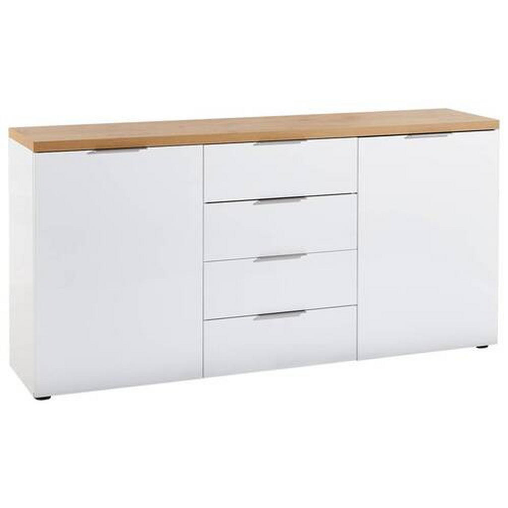 Xora ŠIROKÁ KOMODA, bílá, barvy dubu, 180/89/43 cm
