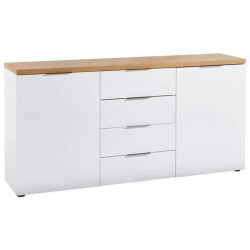 Xora ŠIROKÁ KOMODA, bílá, barvy dubu, 180/89/43 cm