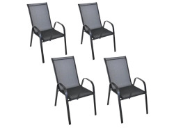 Zahradní křesla TAVERNO set 4 ks, černé