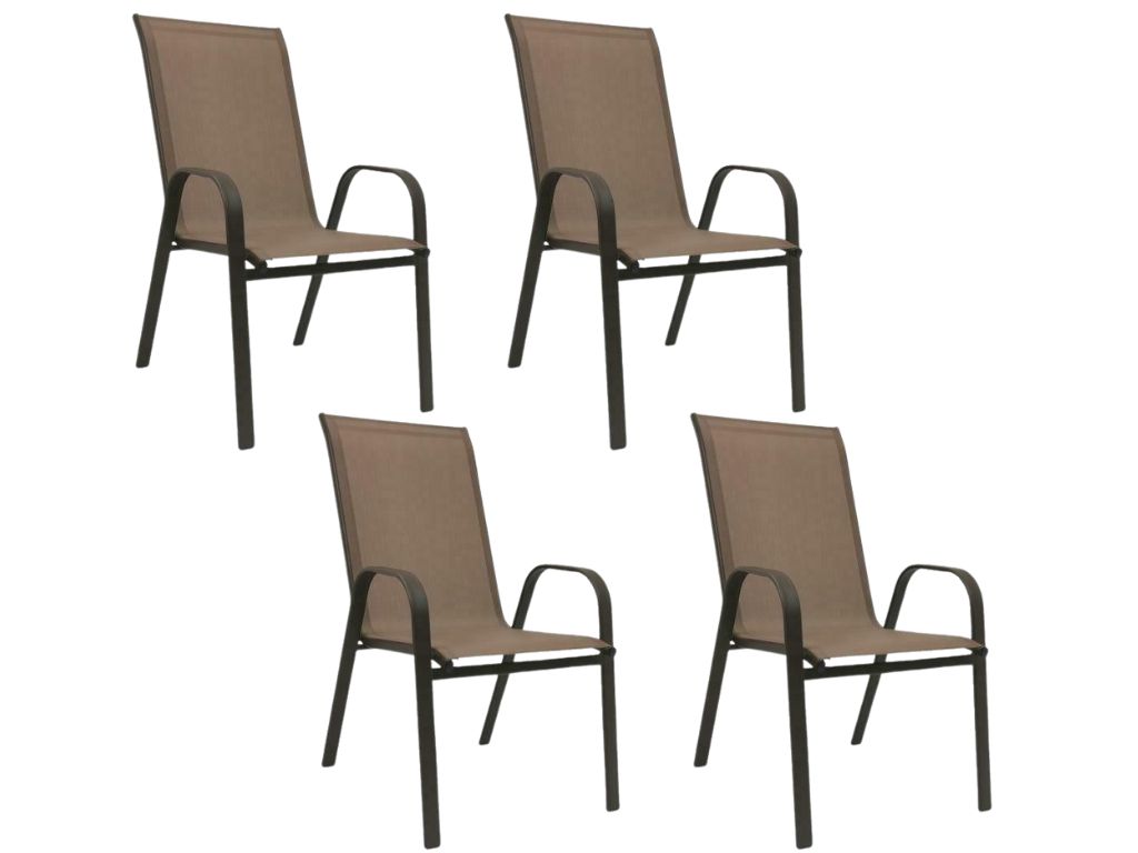 Zahradní křesla TAVERNO set 4 ks hnědá/černá