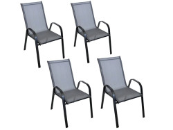 Zahradní křesla TAVERNO set 4 ks šedá/černá