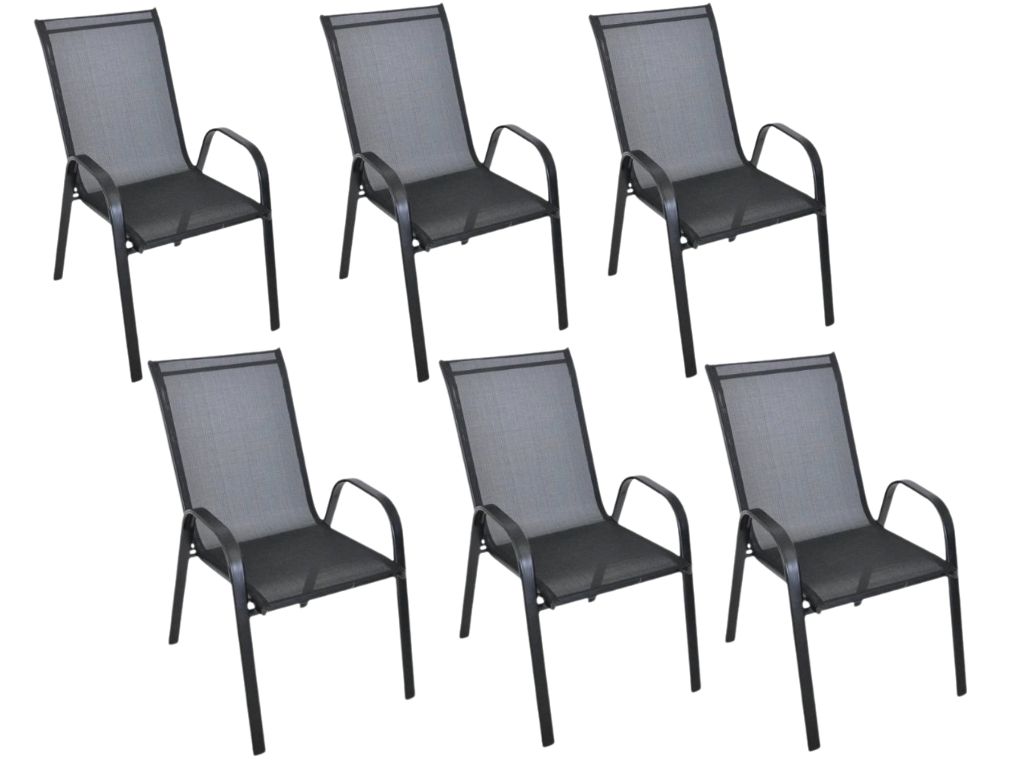 Zahradní křesla TAVERNO set 6 ks, černé