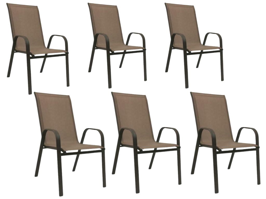 Zahradní křesla TAVERNO set 6 ks hnědá/černá