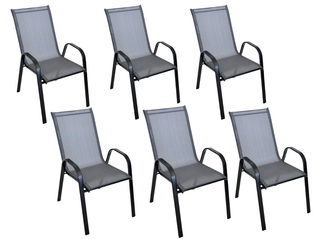 Zahradní křesla TAVERNO set 6 ks šedá/černá