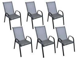 Zahradní křesla TAVERNO set 6 ks šedá/černá
