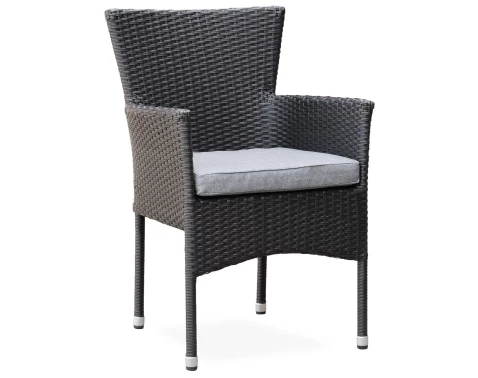 Zahradní křeslo Alford, černé, s podsedákem