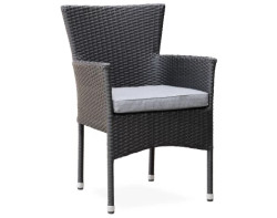 Zahradní křeslo Alford, černé, s podsedákem