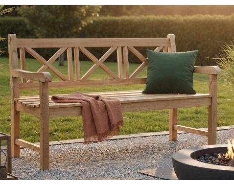 Zahradní lavice Cross, 150 cm, teak