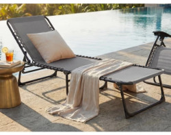 Zahradní lehátko Bielfeld, šedé