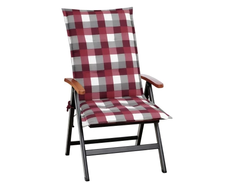 Zahradní polstr Karo 50x118 cm, vínový/šedý