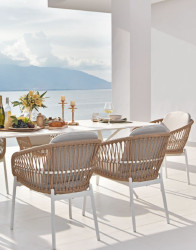 Zahradní sestava Malta: stůl 240 cm a 8 židlí z technoratanu