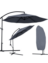 Zahradní skládací slunečník SUNVI 300 cm, šedý + obal zdarma