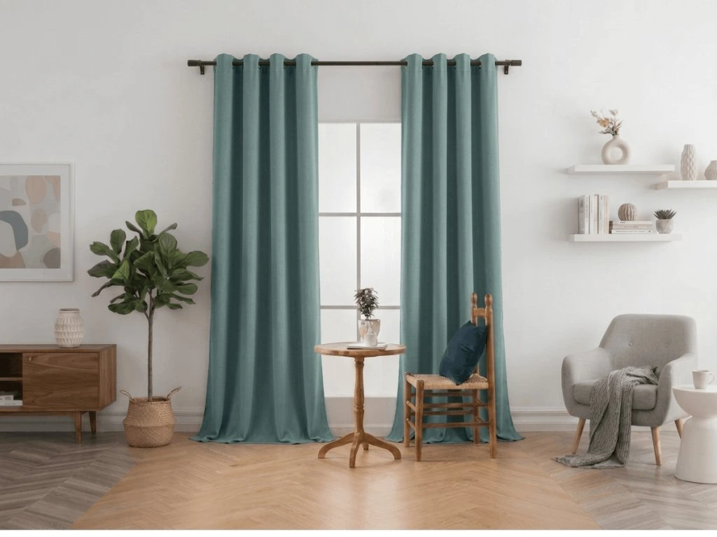 Zatemňovací závěs DREAM VELVET 140x250 cm, modrozelený Zavěšení: Kovové kroužky