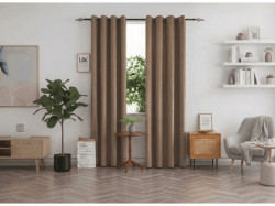 Zatemňovací závěs DUNES VELVET 140x250 cm, béžovohnědý Zavěšení: Kovové kroužky