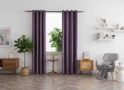 Zatemňovací závěs DUNES VELVET 140x250 cm, fialový Zavěšení: Kovové kroužky