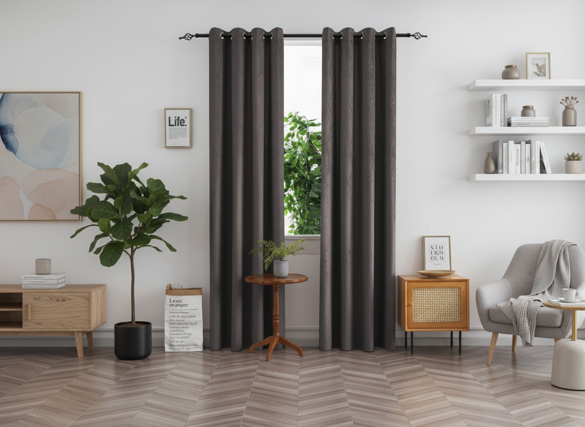 Zatemňovací závěs DUNES VELVET 140x250 cm, tmavě šedý Zavěšení: Kovové kroužky