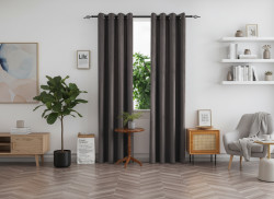Zatemňovací závěs DUNES VELVET 140x250 cm, tmavě šedý Zavěšení: Kovové kroužky