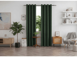 Zatemňovací závěs DUNES VELVET 140x250 cm, tmavě zelený Zavěšení: Kovové kroužky