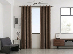 Zatemňovací závěs LOOM VELVET 140x250 cm, hnědý Zavěšení: Kovové kroužky