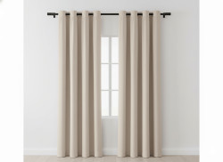 Zatemňovací závěsy VELVET béžové 140x250 cm (2 ks), kovové kroužky