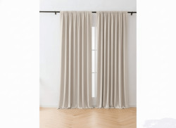 Zatemňovací závěsy VELVET béžové 140x250 cm (2 ks), řasící páska