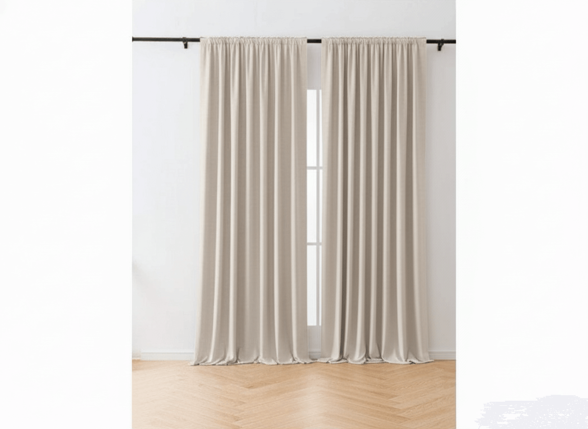 Zatemňovací závěsy VELVET béžové 140x250 cm (2 ks), řasící páska