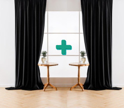 Zatemňovací závěsy VELVET černé 140x250 cm (2 ks), kovové kroužky