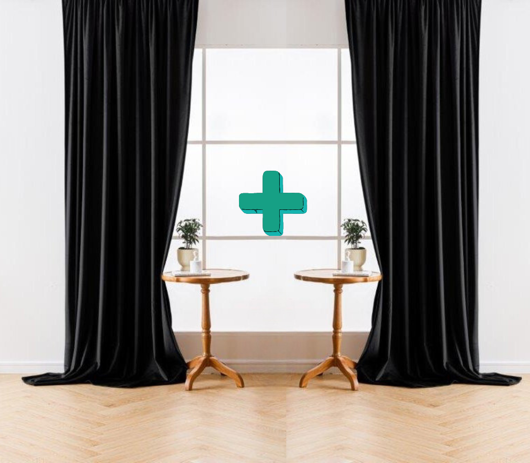 Zatemňovací závěsy VELVET černé 140x250 cm (2 ks), řasící páska