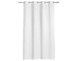 Závěs 140x180 cm, bílý s geometrickým vzorem
