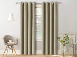 Závěs OXFORD 140x250 cm, světle béžový Zavěšení: Kovové kroužky